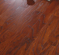 Elm handscraped curved flooring